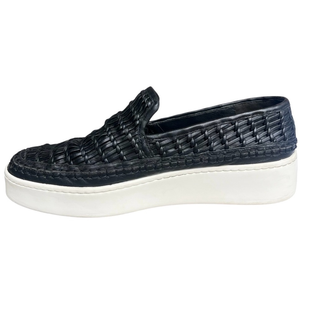 Vince Stafford Black Leather Flatform Sneakers Size 7 - Picture 6 of 11